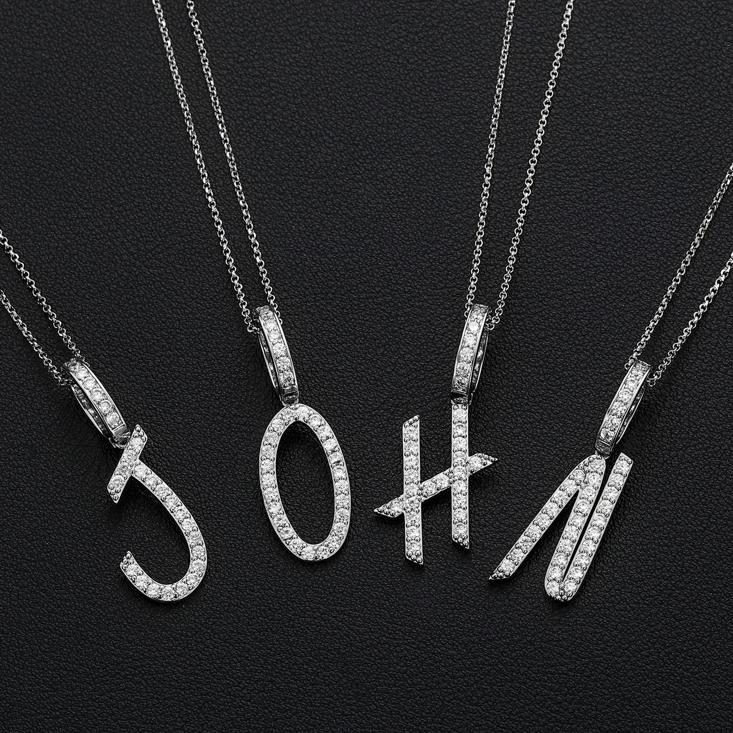 Moissanite A-Z Initial 925 Sterling Silver
