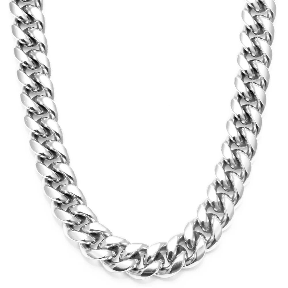 ICEOUTBOX männer Cuban Link Kette Edelstahl Halskette Curb Cuban Link Kette Colliers Für männer Hip Hop Schmuck 6/8/10/12mm
