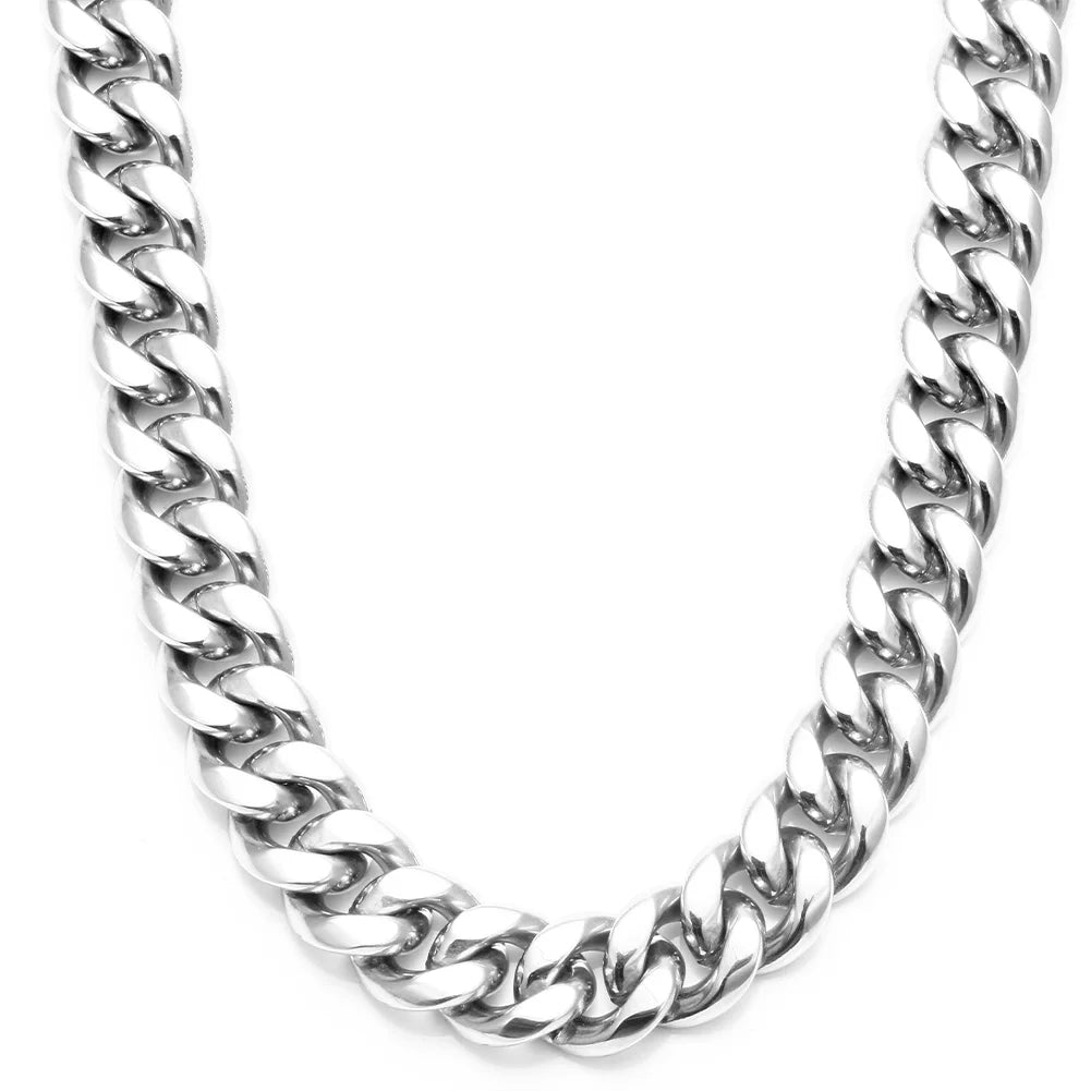 ICEOUTBOX männer Cuban Link Kette Edelstahl Halskette Curb Cuban Link Kette Colliers Für männer Hip Hop Schmuck 6/8/10/12mm