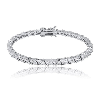 TOPGRILLZ 5mm Tennis Chain Bracelet High Quality Triangular Iced Out Cubic Zirconia Hip Hop Charm Fashion Jewelry For Women