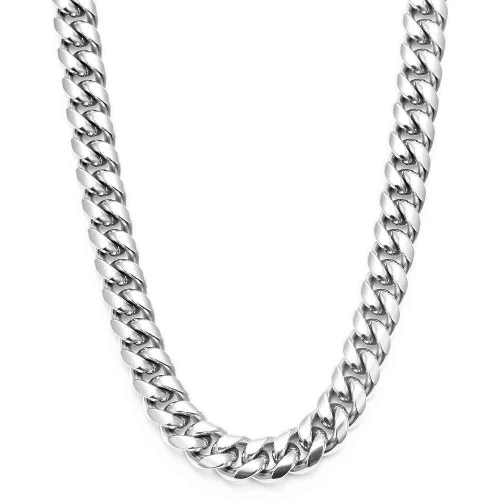 ICEOUTBOX männer Cuban Link Kette Edelstahl Halskette Curb Cuban Link Kette Colliers Für männer Hip Hop Schmuck 6/8/10/12mm