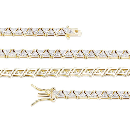 TOPGRILLZ 5mm Tennis Chain Bracelet High Quality Triangular Iced Out Cubic Zirconia Hip Hop Charm Fashion Jewelry For Women