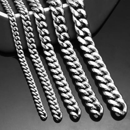 ICEOUTBOX männer Cuban Link Kette Edelstahl Halskette Curb Cuban Link Kette Colliers Für männer Hip Hop Schmuck 6/8/10/12mm