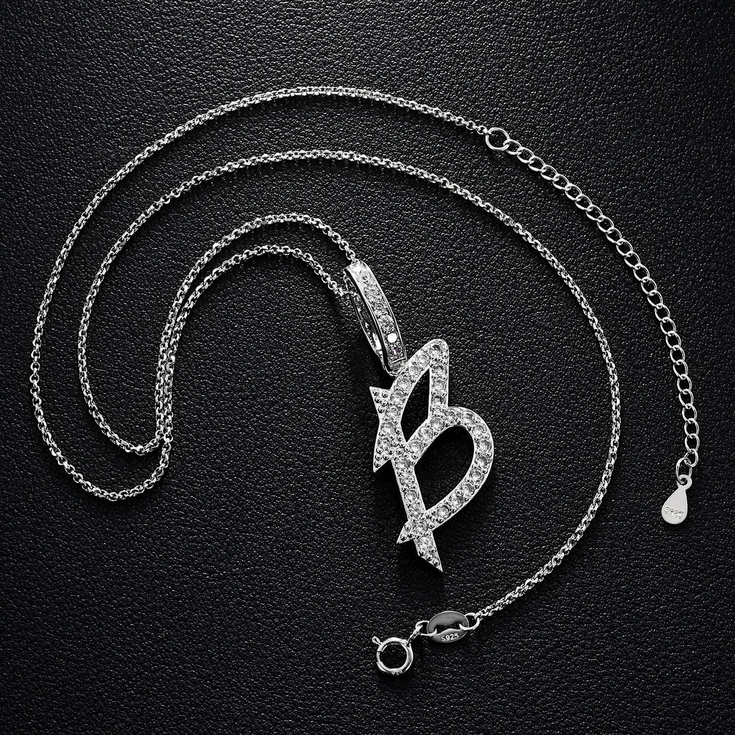 Moissanite A-Z Initial 925 Sterling Silver