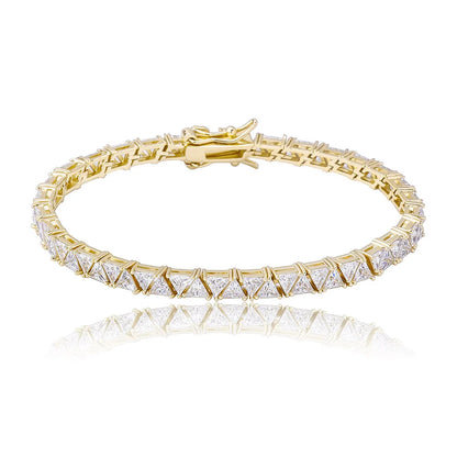 TOPGRILLZ 5mm Tennis Chain Bracelet High Quality Triangular Iced Out Cubic Zirconia Hip Hop Charm Fashion Jewelry For Women