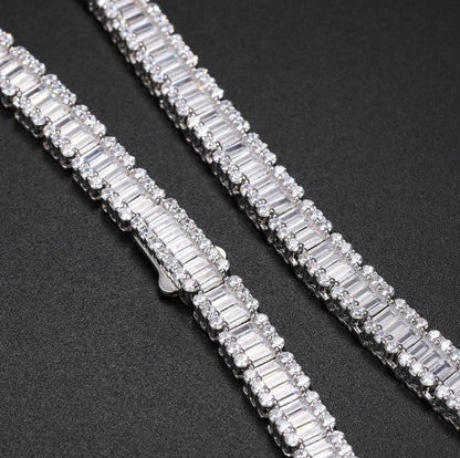 Luxus 8mm 925 Sterling Silber d vvs Moissan ite Tennis Kette Armband vereist bling Tennis Halskette für Frauen Hip Hop Schmuck