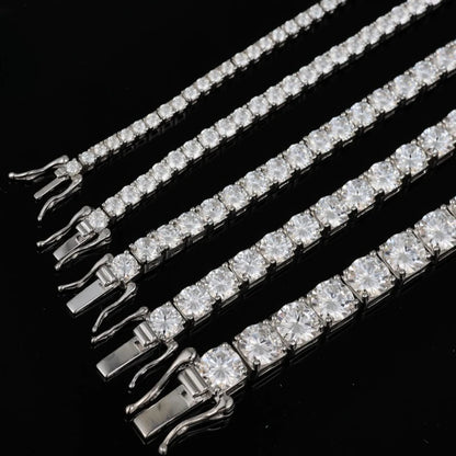 925 Silver Moissanite Bracelet 3mm D VVS1 Diamond