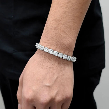 7mm Iced Tennis Chain Armband Bling Zirkon Cluster Diamant 18k vergoldet Armband für Damen Herren Geburtstagsgeschenk Hip Hop Schmuck