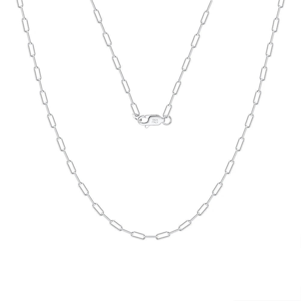 ORSA JEWELS 14K Gold 925 Sterling Silber 1,8 mm Büroklammer Halskette Mode Gliederkette Halsketten für Frauen Zierlicher Schmuck SC39