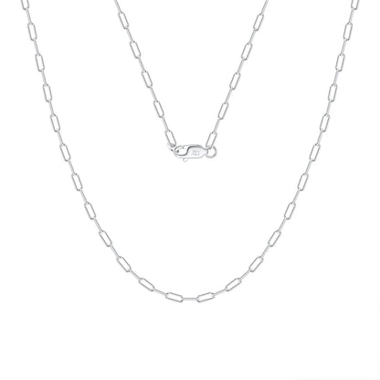 ORSA JEWELS 14K Gold 925 Sterling Silber 1,8 mm Büroklammer Halskette Mode Gliederkette Halsketten für Frauen Zierlicher Schmuck SC39