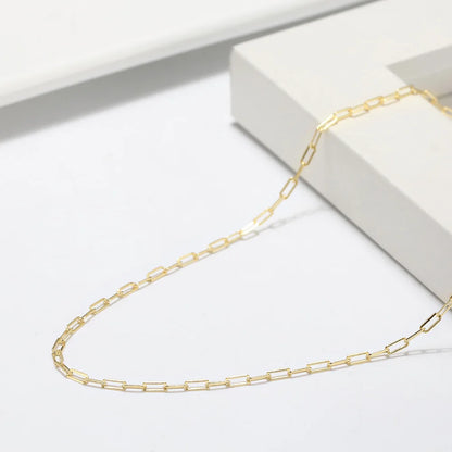 ORSA JEWELS 14K Gold 925 Sterling Silber 1,8 mm Büroklammer Halskette Mode Gliederkette Halsketten für Frauen Zierlicher Schmuck SC39