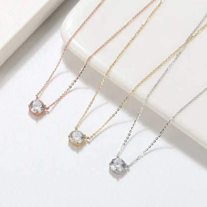 ORSA JEWELS Luxury 925 Silver Shiny Zirconia Pendant Necklace For Women Mom Elegance Wedding Party Necklace Jewelry SN300