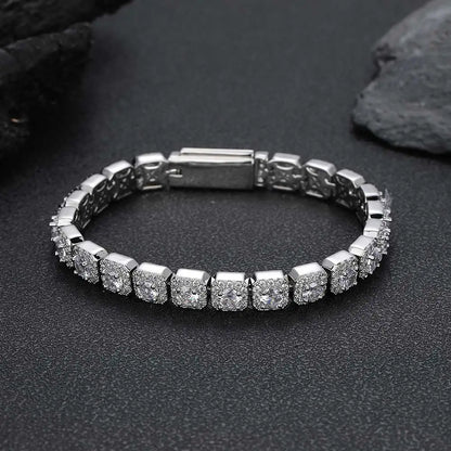 7mm Iced Tennis Chain Armband Bling Zirkon Cluster Diamant 18k vergoldet Armband für Damen Herren Geburtstagsgeschenk Hip Hop Schmuck
