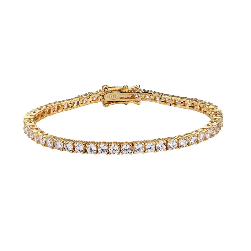 925 Silver Moissanite Bracelet 3mm D VVS1 Diamond