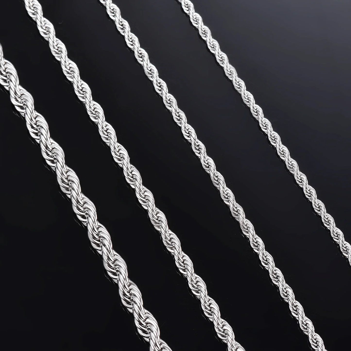 1 Stück 925 Sterling Silber Breite 2/3/4 mm Seilkette Halskette/Armband für Männer Frauen Männer Mode Kette Halskette