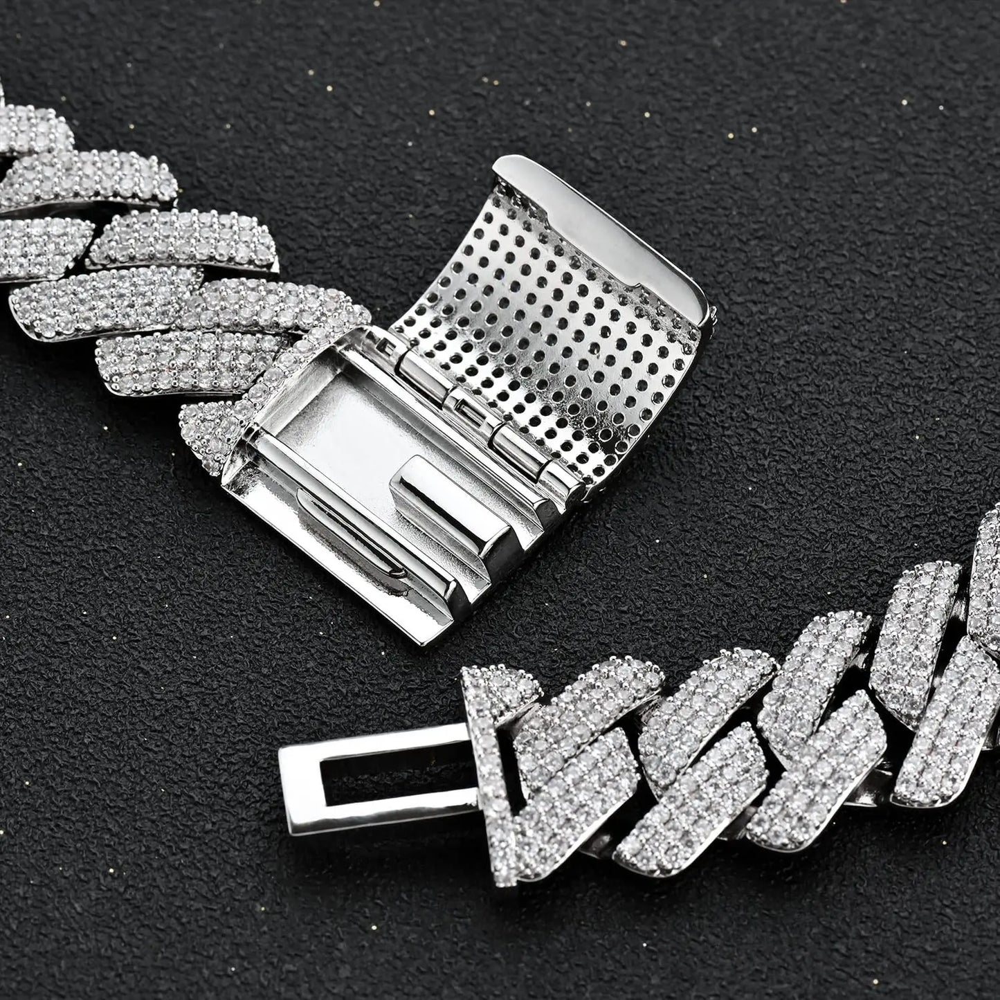 Iced Out 10-20mm Men's Miami Cuban Link Necklace Hip Hop CZ Zirconia Bling Prong Cuban Chain