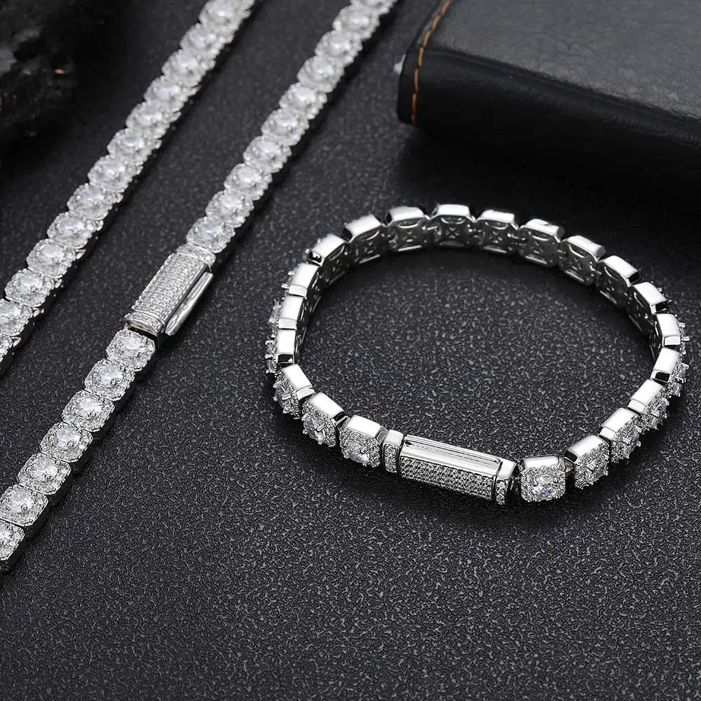7mm Iced Tennis Chain Armband Bling Zirkon Cluster Diamant 18k vergoldet Armband für Damen Herren Geburtstagsgeschenk Hip Hop Schmuck