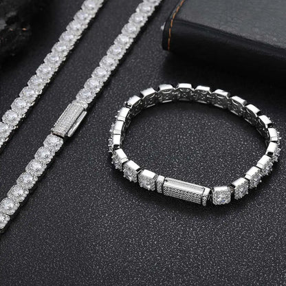 7mm Iced Tennis Chain Armband Bling Zirkon Cluster Diamant 18k vergoldet Armband für Damen Herren Geburtstagsgeschenk Hip Hop Schmuck