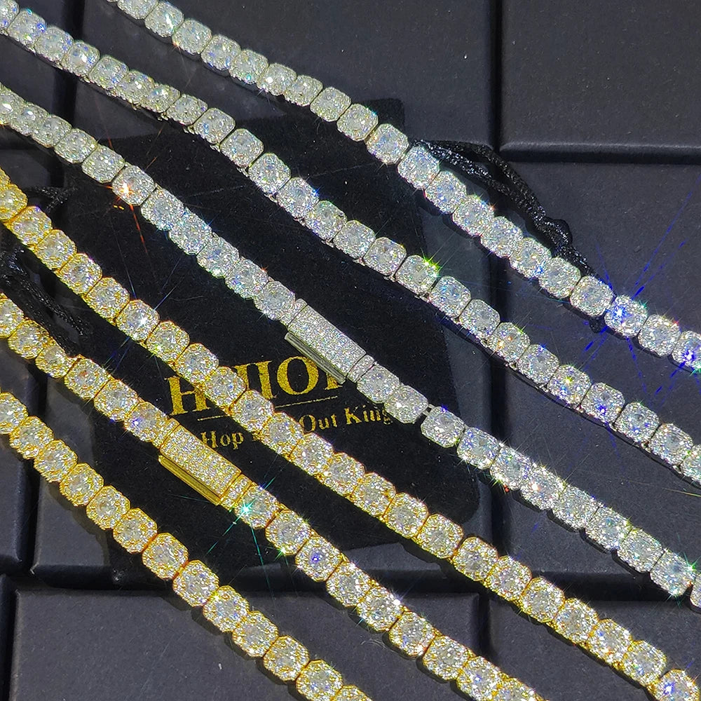 7mm Iced Tennis Chain Armband Bling Zirkon Cluster Diamant 18k vergoldet Armband für Damen Herren Geburtstagsgeschenk Hip Hop Schmuck