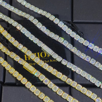 7mm Iced Tennis Chain Armband Bling Zirkon Cluster Diamant 18k vergoldet Armband für Damen Herren Geburtstagsgeschenk Hip Hop Schmuck