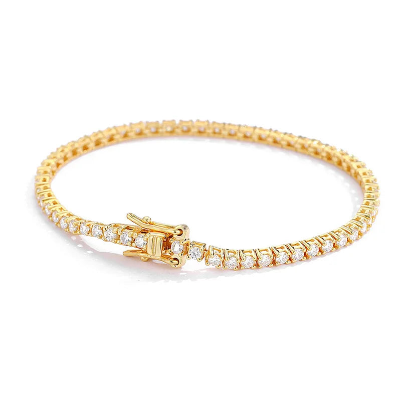 925 Silver Moissanite Bracelet 3mm D VVS1 Diamond