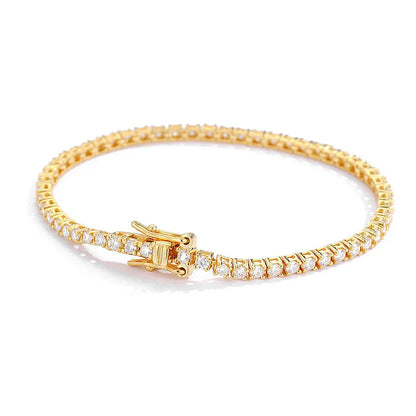 925 Silver Moissanite Bracelet 3mm D VVS1 Diamond