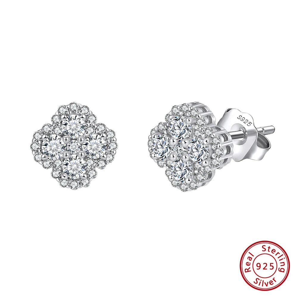 ORSA JEWELS Exquisite Four-Leaf Clover 925 Sterling Silver 8A Premium Cubic Zirconia Pendant Necklace for Women, Wedding Jewelry LZN28