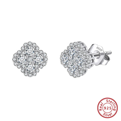 ORSA JEWELS Exquisite Four-Leaf Clover 925 Sterling Silver 8A Premium Cubic Zirconia Pendant Necklace for Women, Wedding Jewelry LZN28