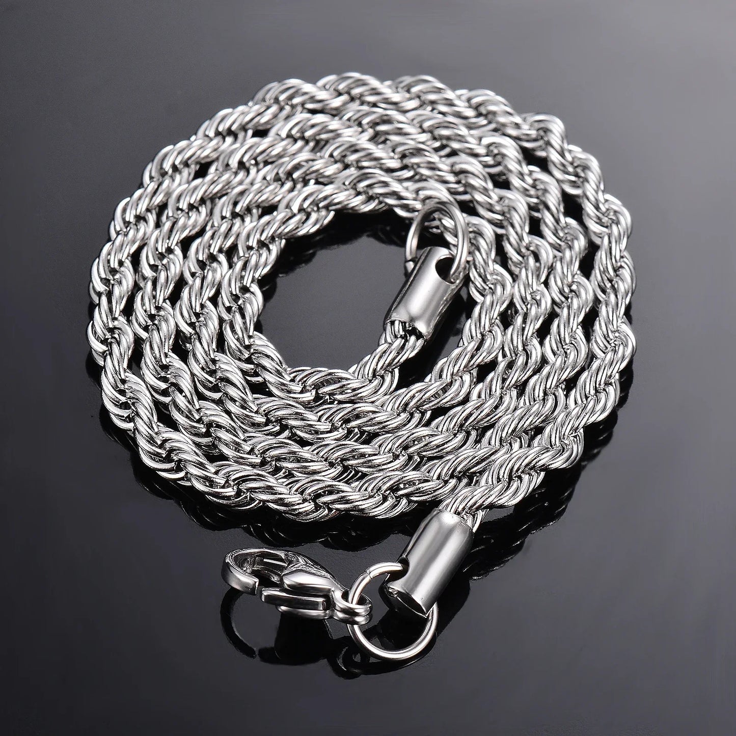 1 Stück 925 Sterling Silber Breite 2/3/4 mm Seilkette Halskette/Armband für Männer Frauen Männer Mode Kette Halskette