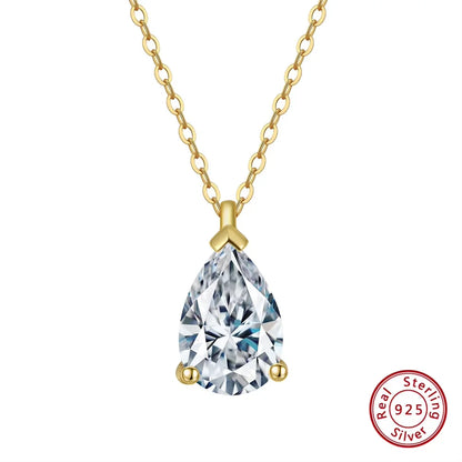 ORSA JEWELS Luxury 925 Silver Shiny Zirconia Pendant Necklace For Women Mom Elegance Wedding Party Necklace Jewelry SN300