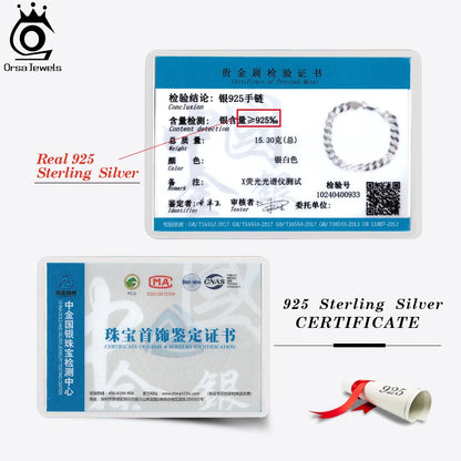 ORSA JEWELS Massives 925er-Sterlingsilber, italienisches 3,6 mm 5 mm 7 mm diamantgeschliffenes kubanisches Gliederkettenarmband für Damen und Herren, 7 Zoll, 8 Zoll, 9 Zoll SB104