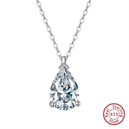 ORSA JEWELS Luxury 925 Silver Shiny Zirconia Pendant Necklace For Women Mom Elegance Wedding Party Necklace Jewelry SN300