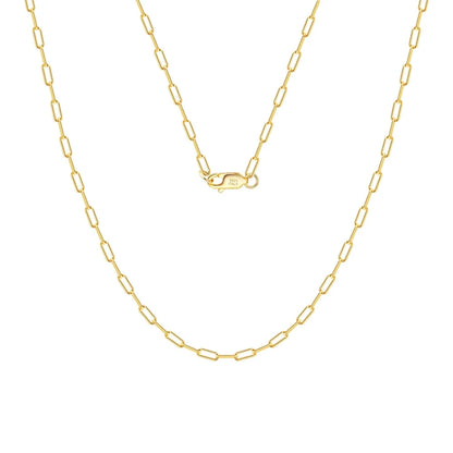 ORSA JEWELS 14K Gold 925 Sterling Silber 1,8 mm Büroklammer Halskette Mode Gliederkette Halsketten für Frauen Zierlicher Schmuck SC39