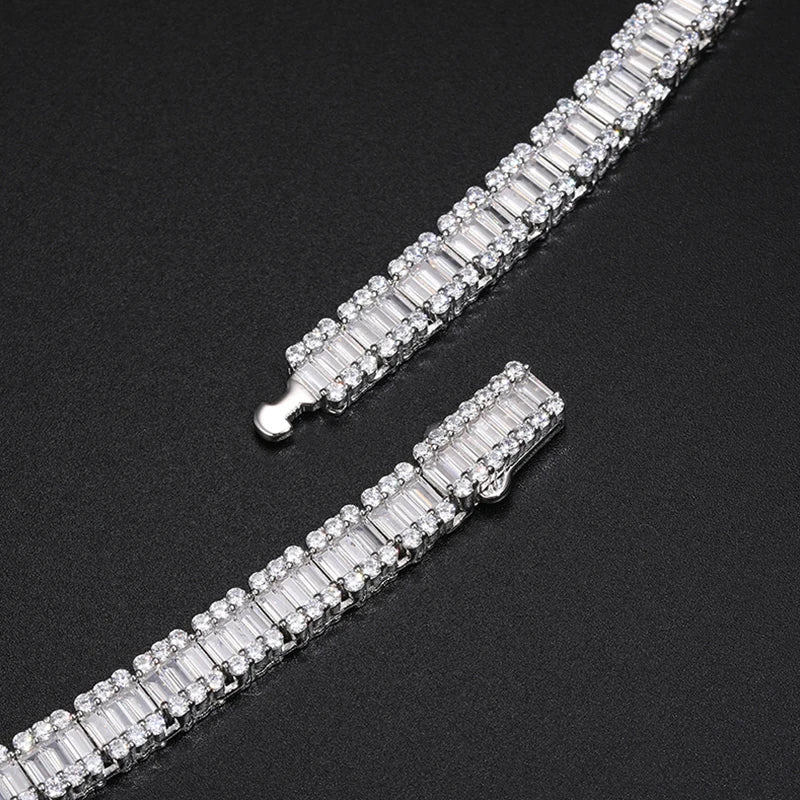 Luxus 8mm 925 Sterling Silber d vvs Moissan ite Tennis Kette Armband vereist bling Tennis Halskette für Frauen Hip Hop Schmuck