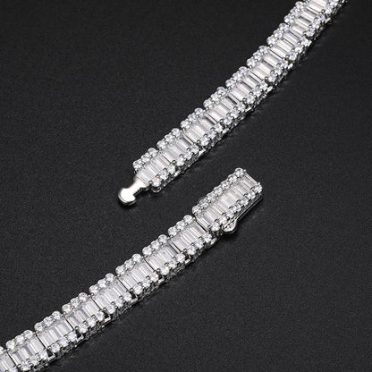 Luxus 8mm 925 Sterling Silber d vvs Moissan ite Tennis Kette Armband vereist bling Tennis Halskette für Frauen Hip Hop Schmuck