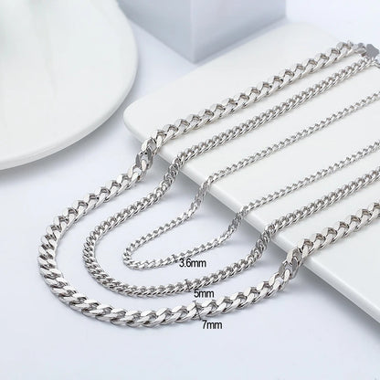 ORSA JEWELS Massives 925er-Sterlingsilber, italienisches 3,6 mm 5 mm 7 mm diamantgeschliffenes kubanisches Gliederkettenarmband für Damen und Herren, 7 Zoll, 8 Zoll, 9 Zoll SB104