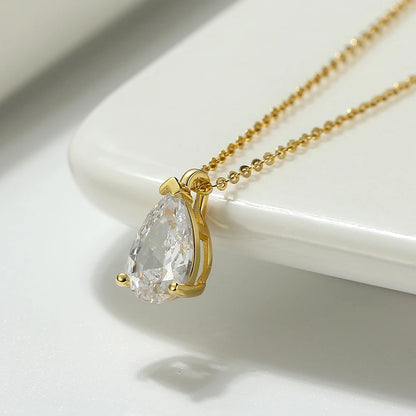 ORSA JEWELS Luxury 925 Silver Shiny Zirconia Pendant Necklace For Women Mom Elegance Wedding Party Necklace Jewelry SN300
