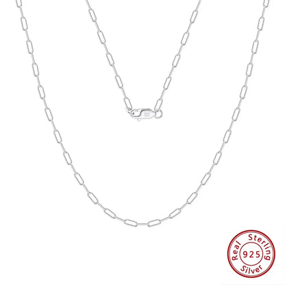 ORSA JEWELS 14K Gold 925 Sterling Silber 1,8 mm Büroklammer Halskette Mode Gliederkette Halsketten für Frauen Zierlicher Schmuck SC39