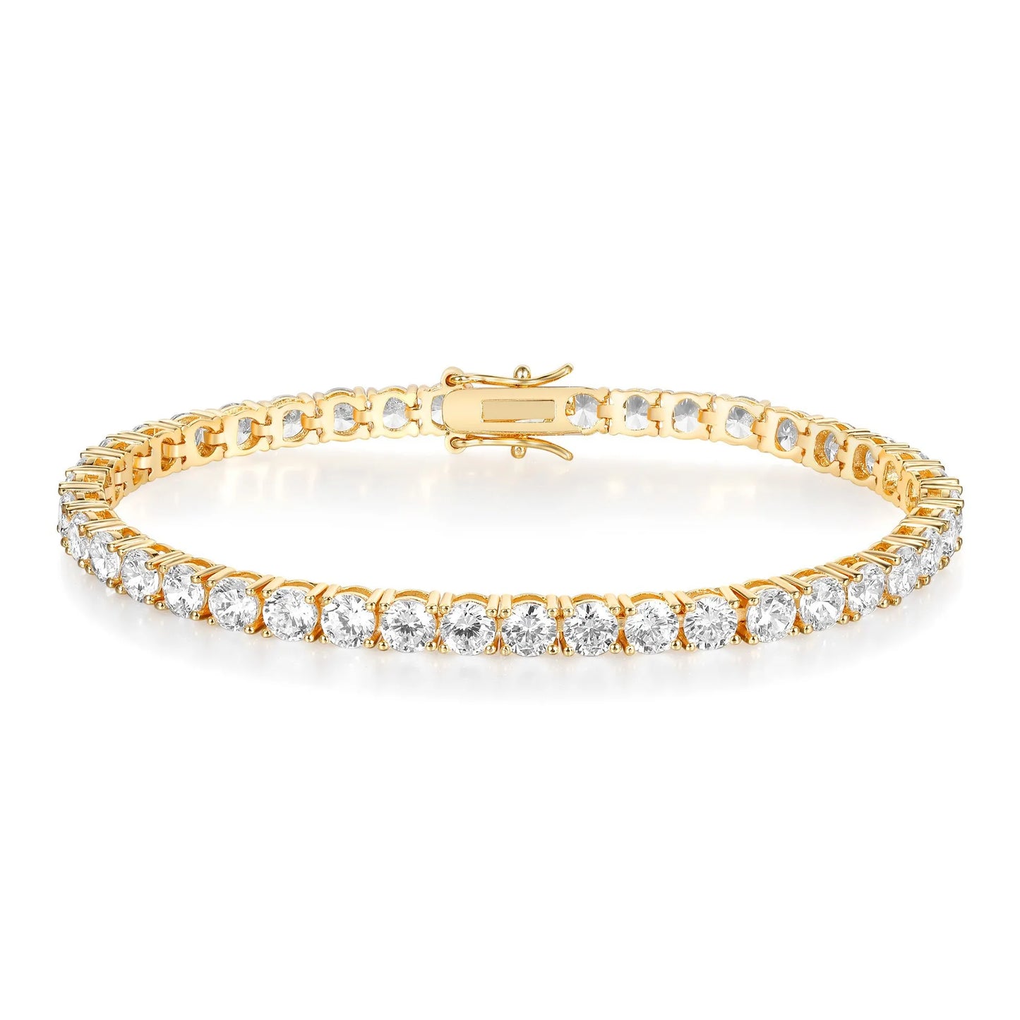 925 Silver Moissanite Bracelet 3mm D VVS1 Diamond