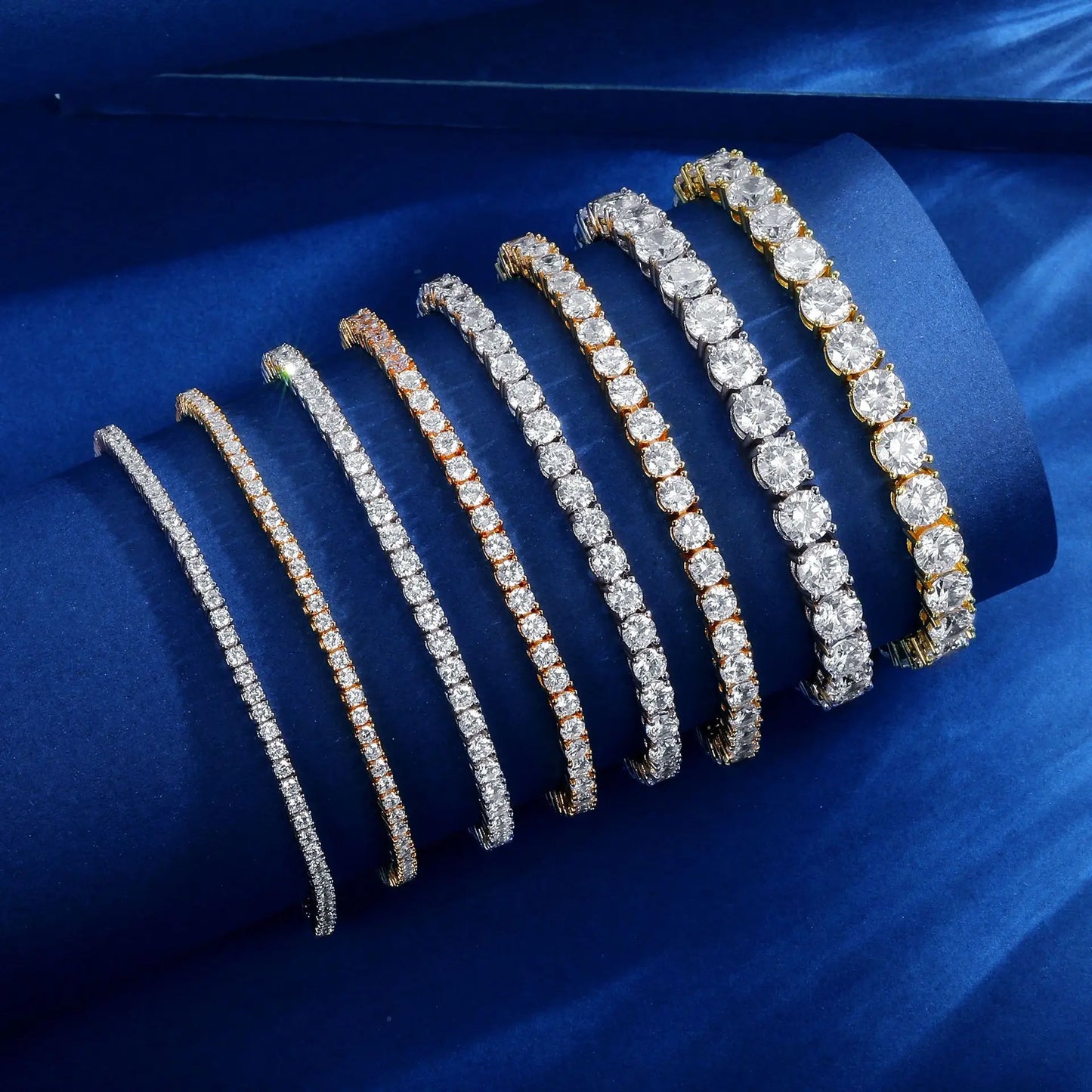 925 Silver Moissanite Bracelet 3mm D VVS1 Diamond