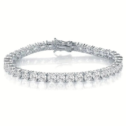 925 Silver Moissanite Bracelet 3mm D VVS1 Diamond
