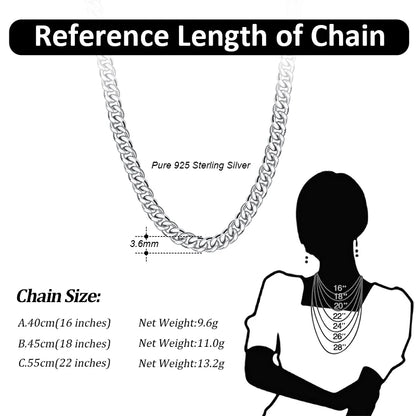 ORSA JEWELS Massives 925er-Sterlingsilber, italienisches 3,6 mm 5 mm 7 mm diamantgeschliffenes kubanisches Gliederkettenarmband für Damen und Herren, 7 Zoll, 8 Zoll, 9 Zoll SB104