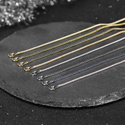 ORSA JEWELS Authentic 925 Sterling Silver Tennis Bracelet, Fashionable Black, Pink, and Blue 4A Zircon Bracelet, Jewelry for Women SB190