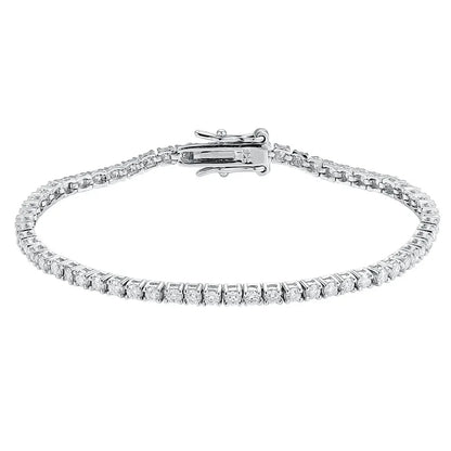 925 Silver Moissanite Bracelet 3mm D VVS1 Diamond