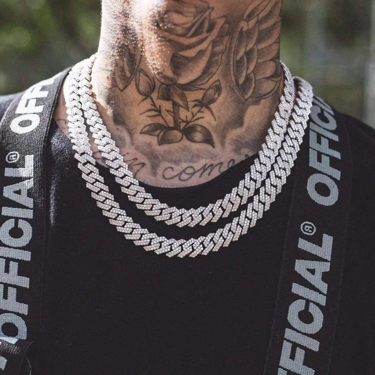 Iced Out 10-20mm Men's Miami Cuban Link Necklace Hip Hop CZ Zirconia Bling Prong Cuban Chain
