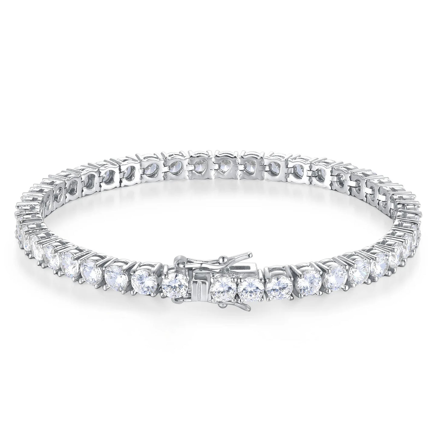 Moissanit-Tennischain 3MM-7MM aus 925 Sterling Silber,