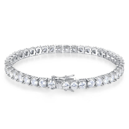 Moissanit-Tennischain 3MM-7MM aus 925 Sterling Silber,