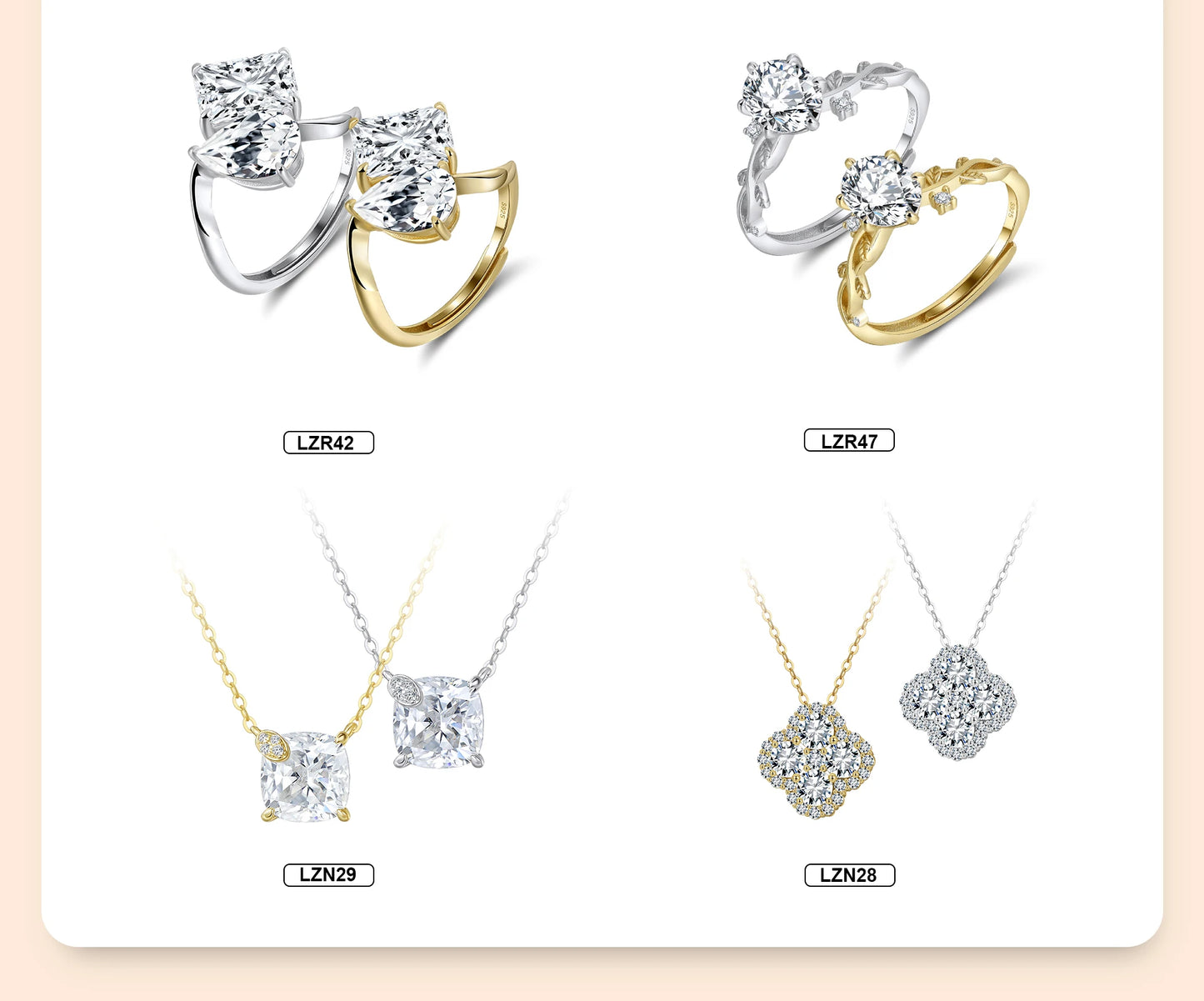 ORSA JEWELS Exquisite Four-Leaf Clover 925 Sterling Silver 8A Premium Cubic Zirconia Pendant Necklace for Women, Wedding Jewelry LZN28