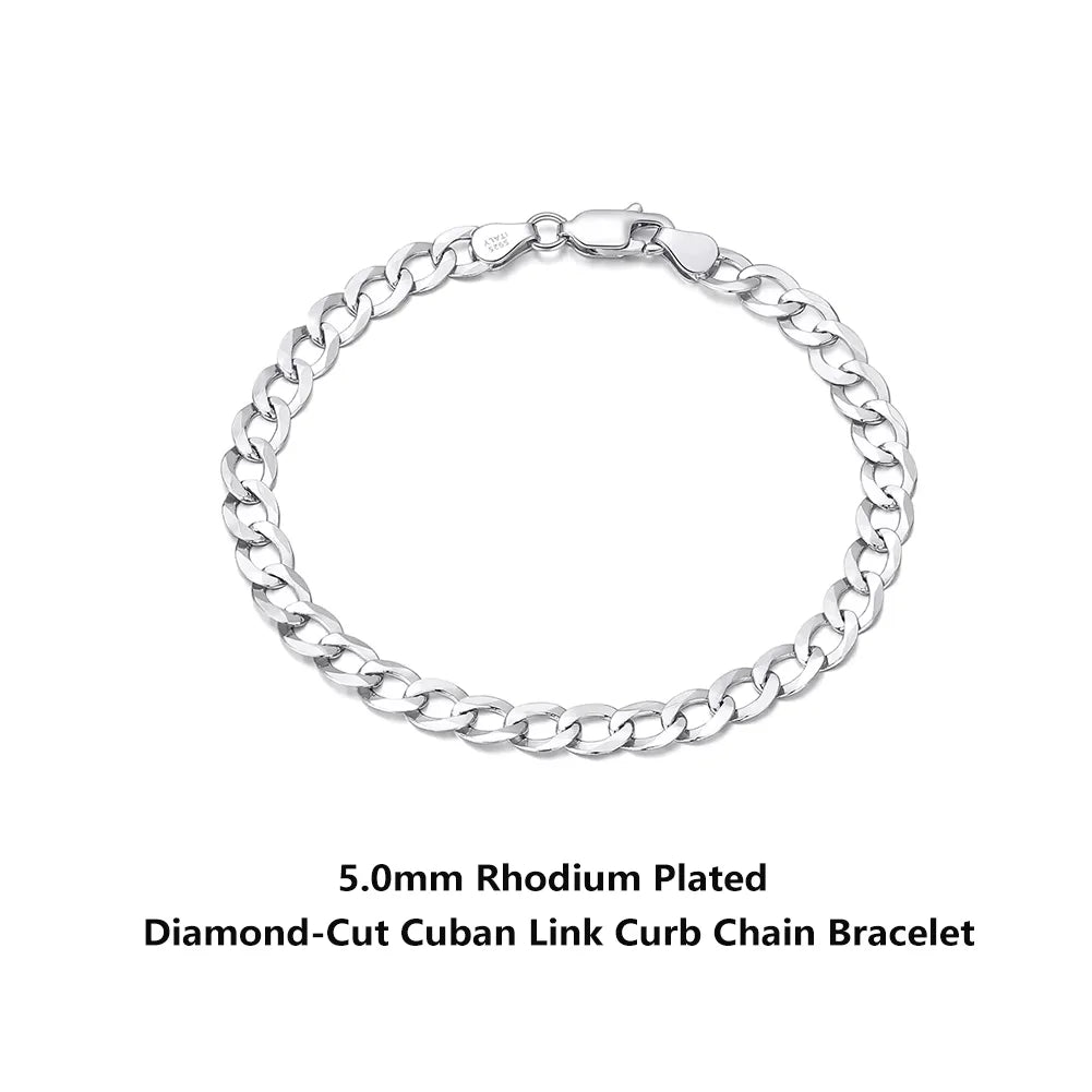 Rinntin 18 Karat Gold über 925er Sterlingsilber, 3 mm, italienisches kubanisches Kettenarmband für Damen und Herren, trendiges Silberarmband, Schmuck SB123