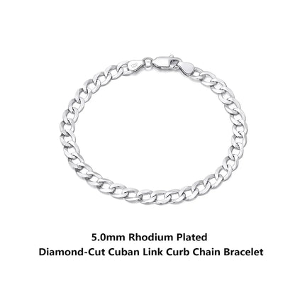 Rinntin 18 Karat Gold über 925er Sterlingsilber, 3 mm, italienisches kubanisches Kettenarmband für Damen und Herren, trendiges Silberarmband, Schmuck SB123